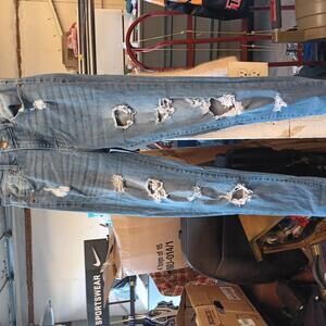 Indigo Stitch Women's Distressed Light Wash Jeans